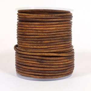 2mm Round Indian Leather - Wood Brown - L2 - DC14