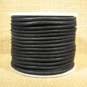3mm Round Suede Cord - Black - 3MRS-1 - Choose Your Length