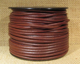 3mm Round Mediterranean Leather - Whiskey - 3M-MED-13 - Choose Your Length