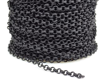 3,8 mm Rolo-kedja - Midnattssvart - CH12 - Välj din längd