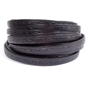 8mm Roman Leather - Black - Choose Your Length