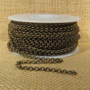 3.0mm Rolo Chain - Antique Brass - CH49 - Choose Your Length