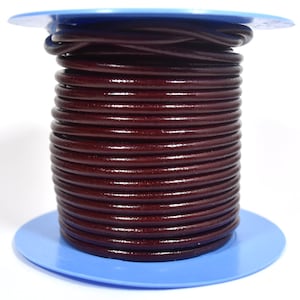 4mm Round European Leather - Bordeaux #2  - Choose your Length