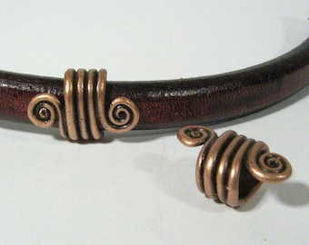 Regaliz Spiral Dots Spacer - Antique Copper - SP21