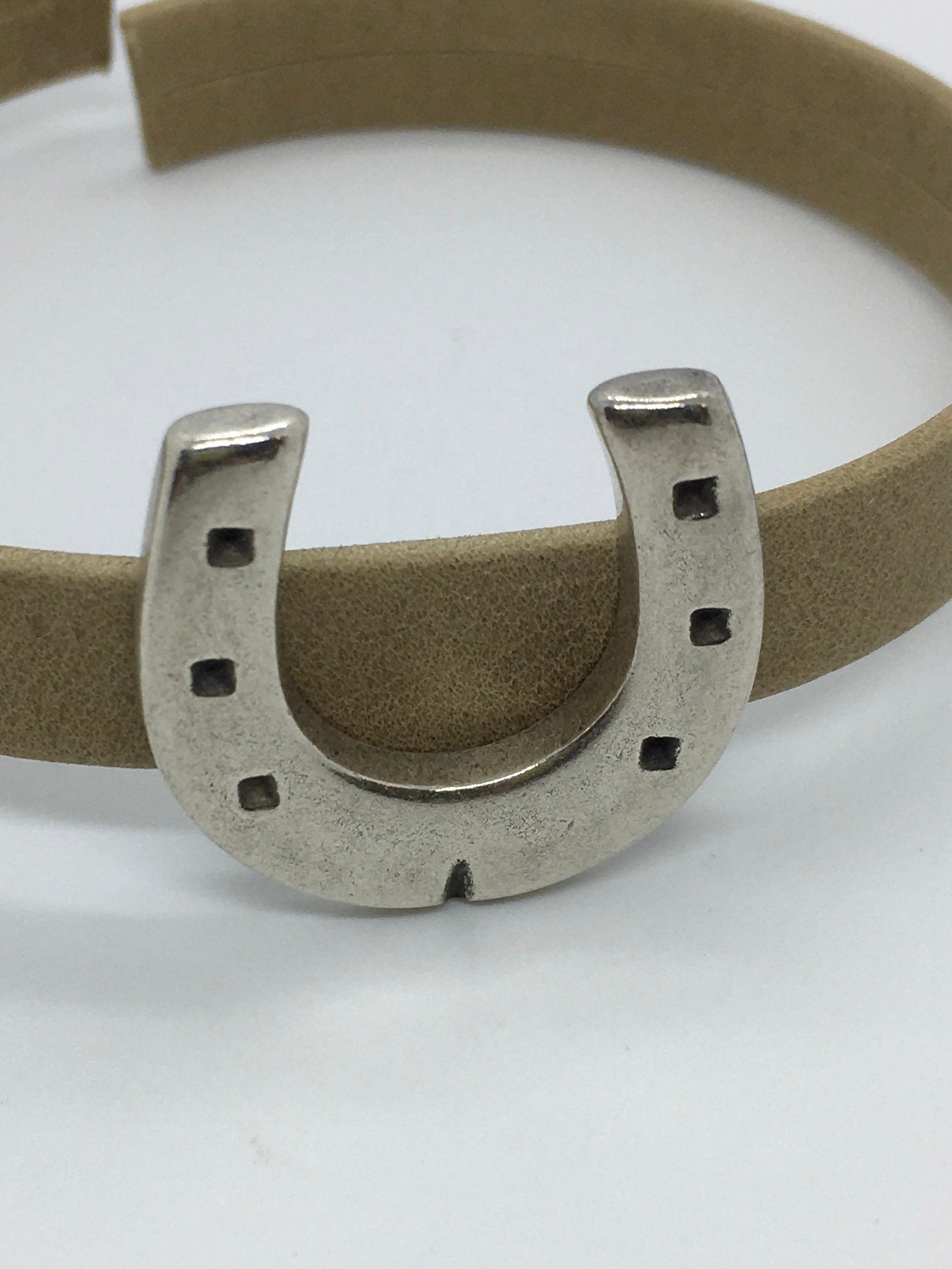 Large Horseshoe Sliders for 10mm Flat Leather Antique Silver Etsy