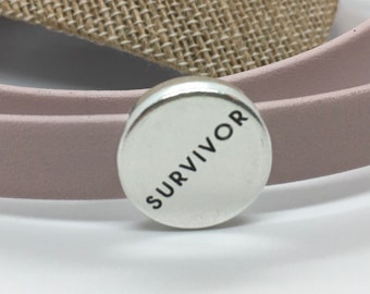 Round SURVIVOR Spacers for 10mm Flat Leather - Antique Silver - Choose Your Quantity