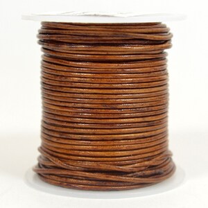 1mm Round Indian Leather - Natural Medium Brown - L1 - DC5