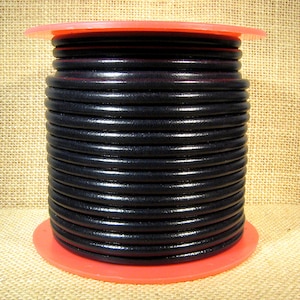 Premier Italian Leather - 5mm Round - Black - 1 - Choose Your Length