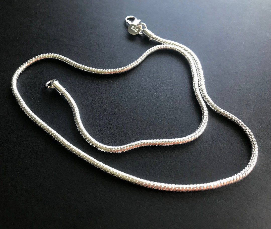 Echte 925 Sterling Silber Halskette - Dünne Schlangenkette 40-60 Cm