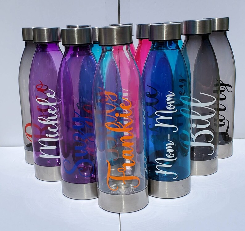 Clear Personalized Water Bottle Custom Made Water Bottle Etsy