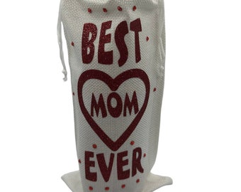 Mother's Day Gift, Gift Bag, Gift for Mom, Gift for Mother (White with RED)