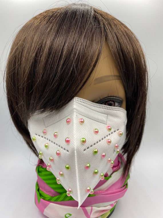 AKA mask, White mask, Pink/green mix pearl