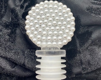 Pearl Wine bottle stopper, Beaded Bottle Stopper