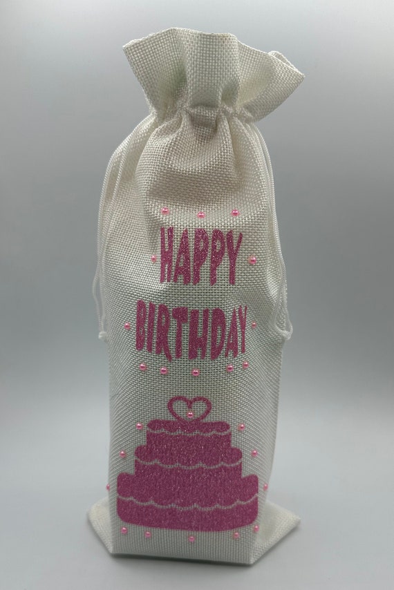 Happy birthday gift bag (pink cake)