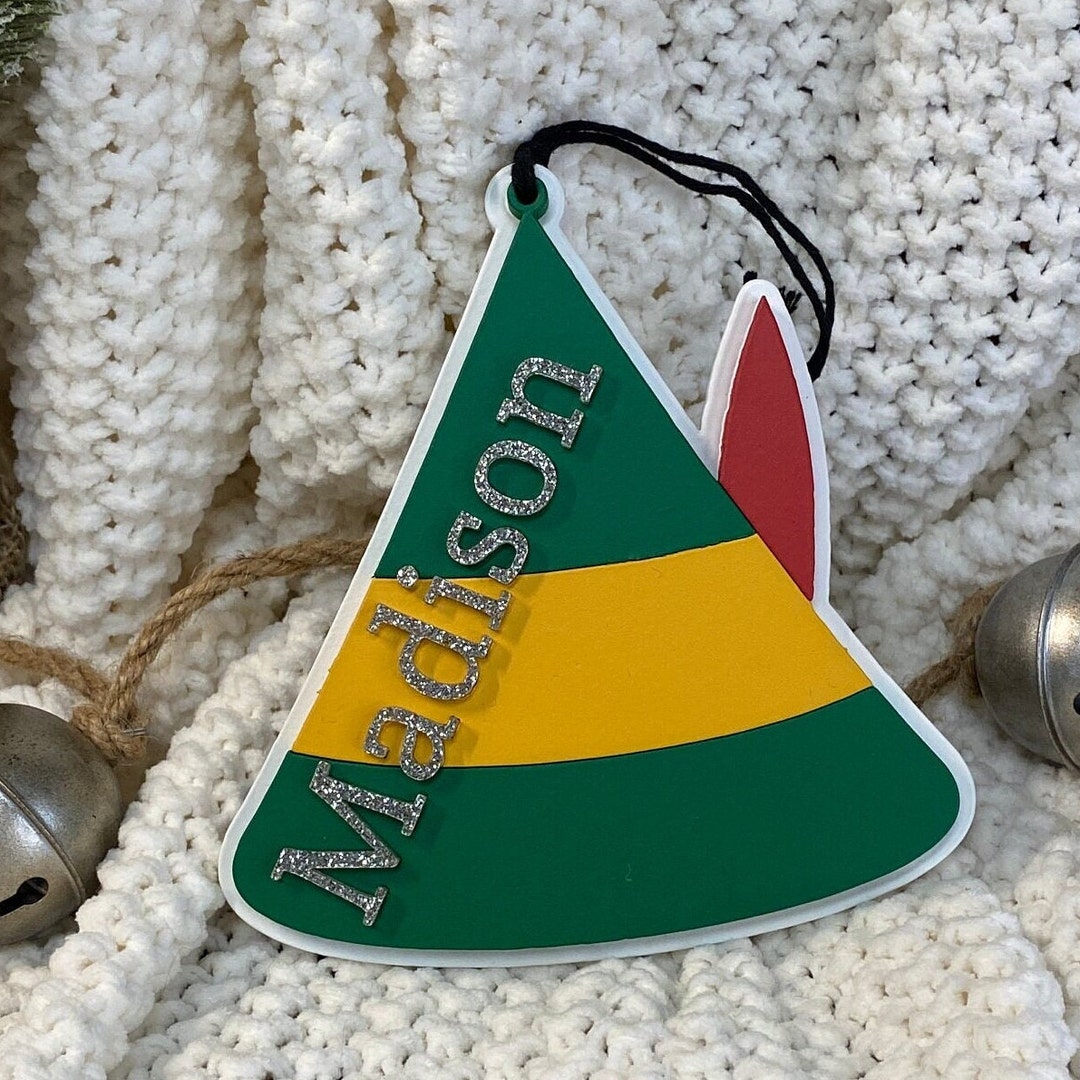 Personalized Buddy the Elf Hat Ornament Custom Elf Hat Etsy