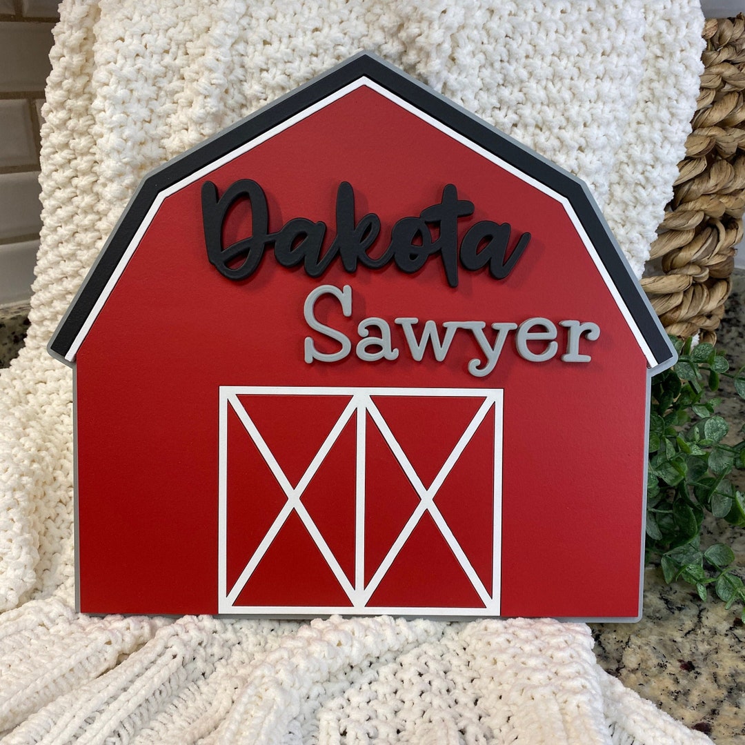 Custom Name Barn Shape Sign Customized Nursery Name Sign Etsy