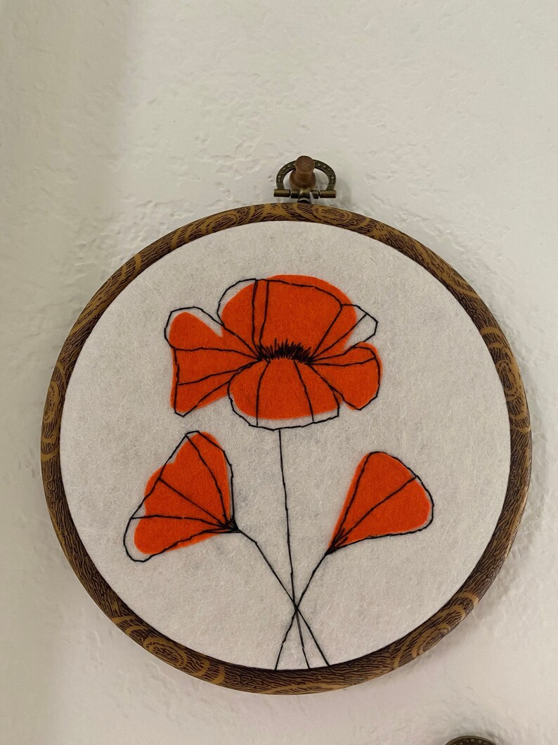 Download Poppy Embroidery Poppy Embroidery California Poppy Art | Etsy