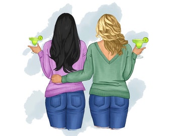 Bestfriend or sister margarita set PNG JPEG