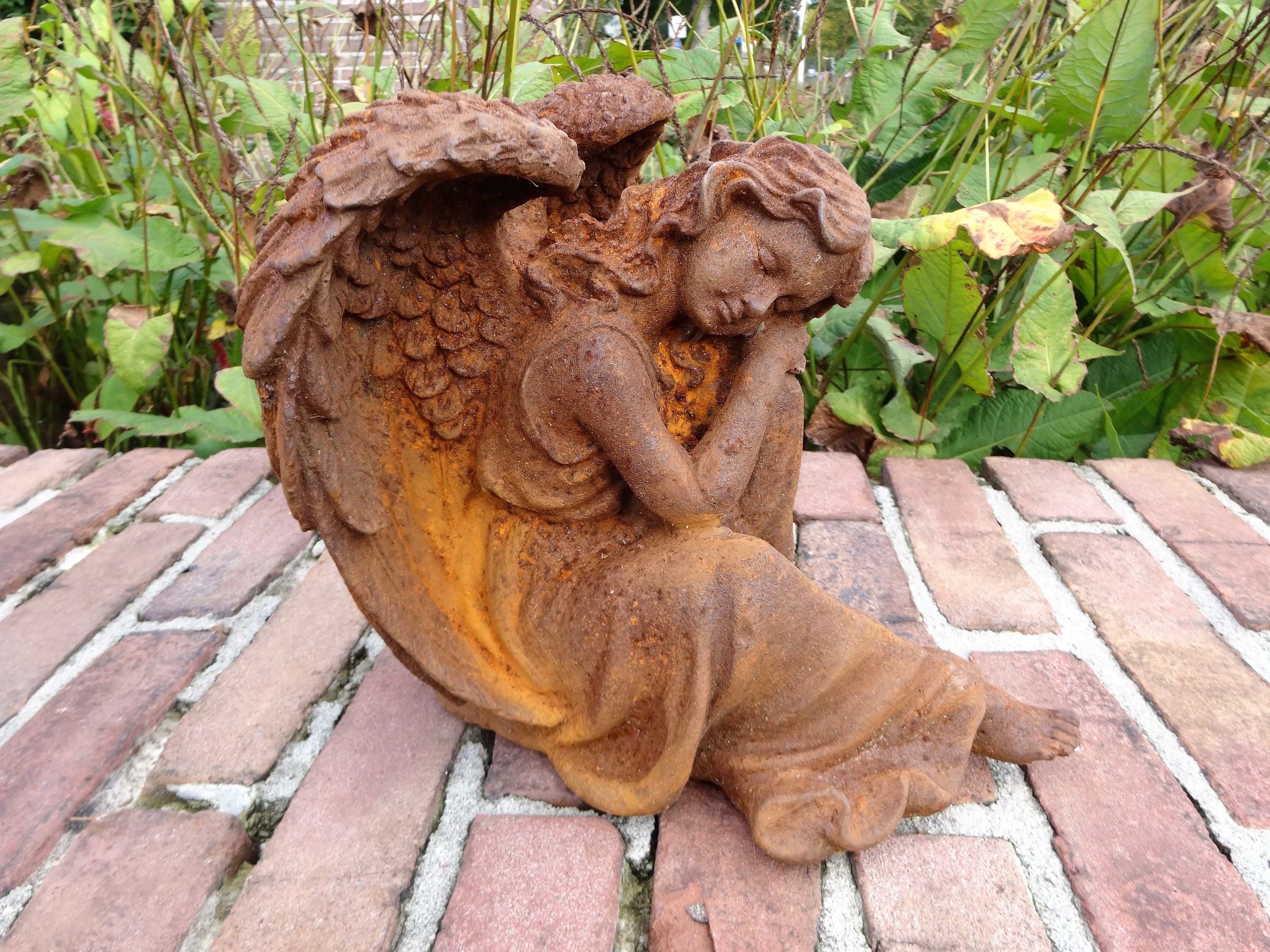 Figurine de jardin d'ange, statue de jardin extérieur, sculpture de jardin  solaire, art d'ange priant en résine pour décoration de patio, pelouse