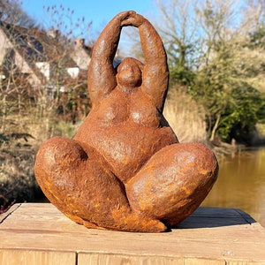 Garden sculpture of fat lady | Abstract sculpture | Yoga