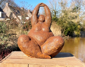 Garden sculpture of fat lady | Abstract sculpture | Yoga
