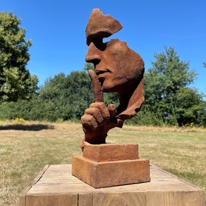 Buste moderne - &quot;Silence&quot; - Sculpture en fonte