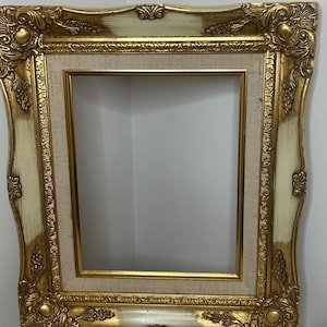 Vintage verzierten Bilderrahmen verzierten Holzrahmen verzierten Holz Bilderrahmen Gold Elfenbein MCM Dekor viktorianischen Dekor 20x30