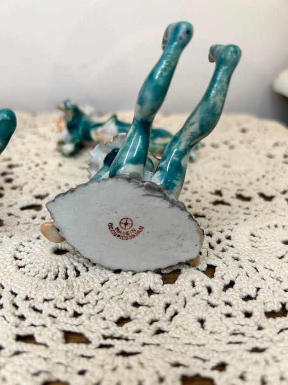 Set of 4 Vintage 1940's Occupied Japan Pixie Figurines Ceramic