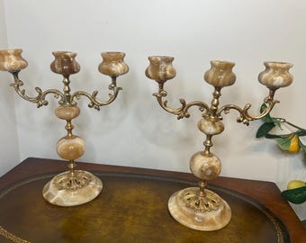 オニキス　大理石　キャンドルホルダー　ビンテージ 大理石オニキス キャンドルホルダー 3 個セット - Etsy 日本