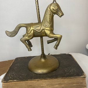 Vintage Brass carousel horse figurine MCM decor