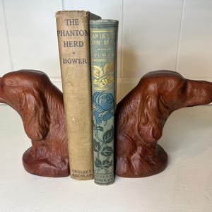 Vintage Dog bust Bookends Andrea Sadek  Sculpture of Dog Bust Bookend Setter Retriever bookends Paperweight MCM traditional