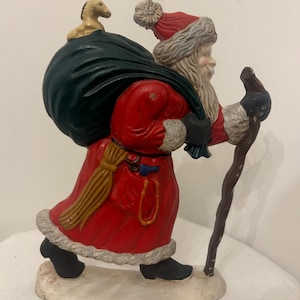 Butoir de porte père Noël en fonte vintage butoir de porte père Noël en fonte décor de vacances père Noël de l'ancien monde