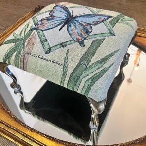 Vintage Sally Eckman Roberts butterfly stool foot stool vintage foot stool brass legs