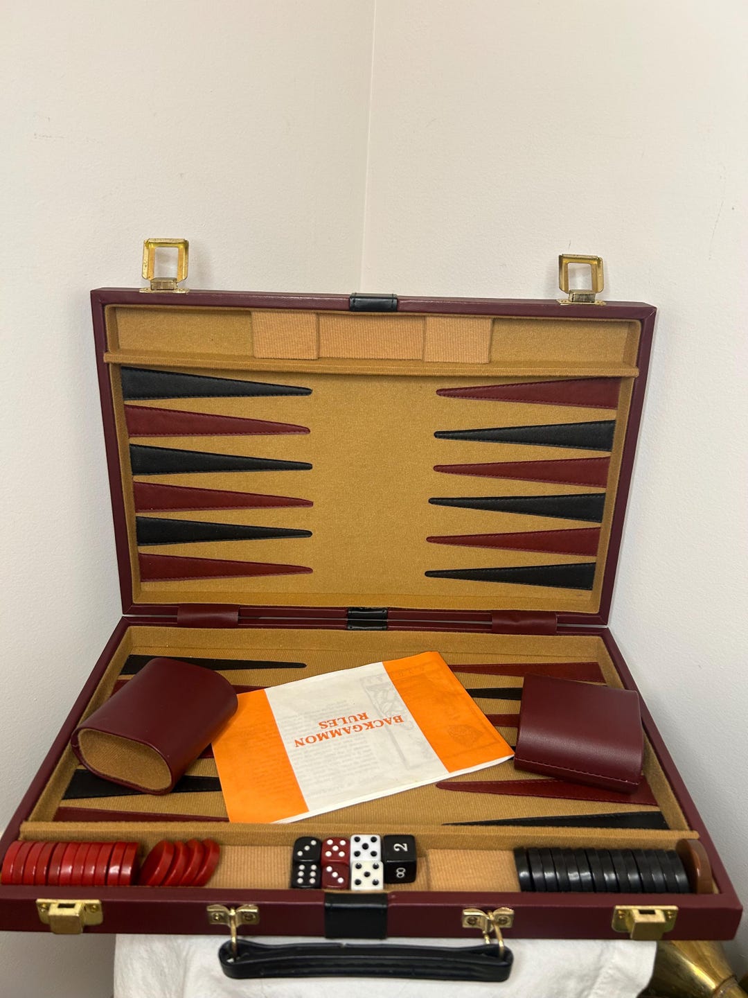 Vintage Travel Backgammon Set Backgammon Board Carrying Case Backgammon ...