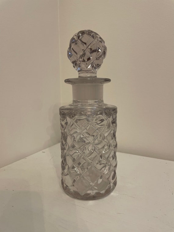 Vintage Crystal Cut Glass Perfume Apothecary Bottle Etsy