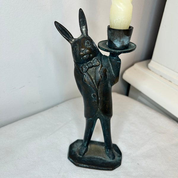 Vintage Cast Iron Bunny Etsy