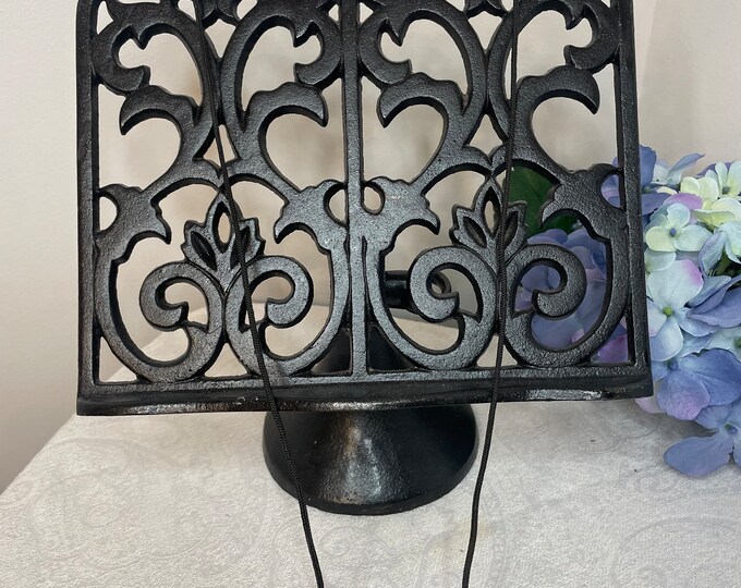 Vintage Cast Iron Book Stand Cookbook Stand Reading Table Picture