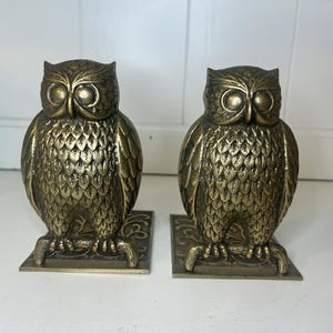Vintage Brass owl bookends Bird Bookends Set Made in Korea MCM Art Deco