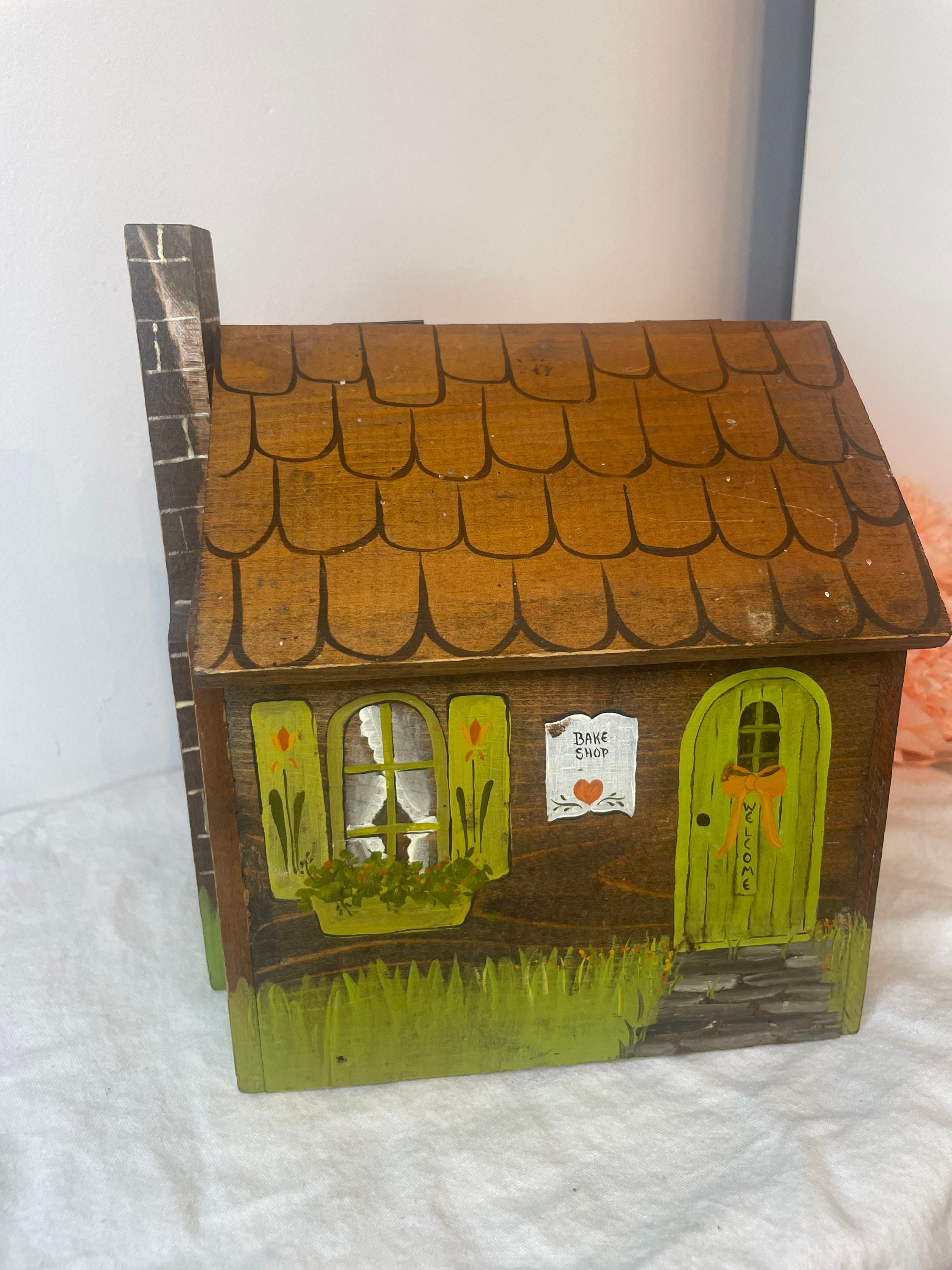 Unique Hand Hand Painted Wooden Cottage Recipe Box Storage Box - Etsy