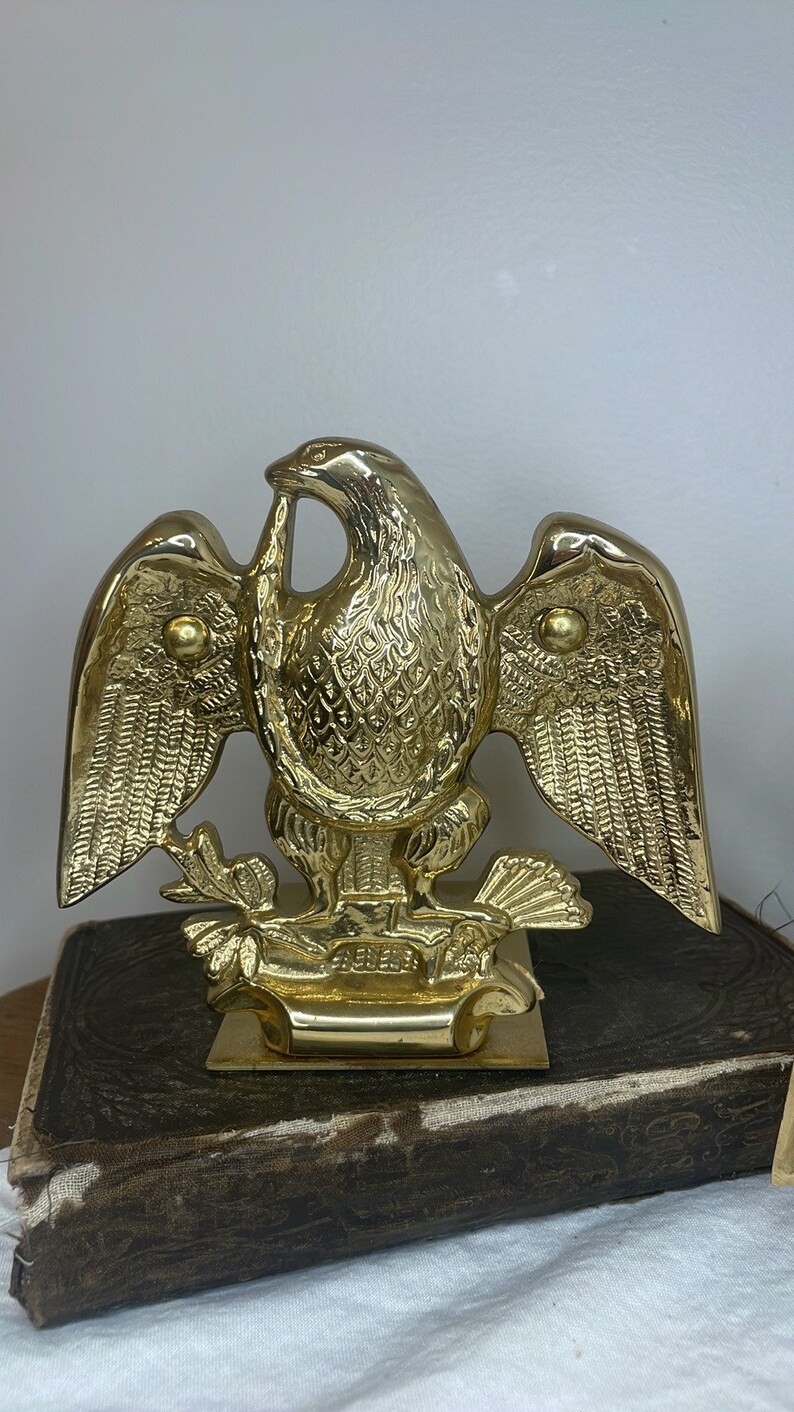 Brass Eagle Bookends, Vintage Pair of Baldwin Brass Eagle Bookends