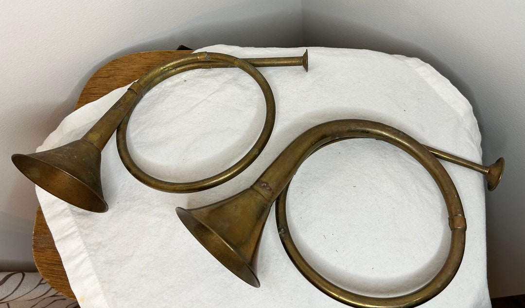 Vintage Brass Horns French Brass Horns Christmas Horns Wall Decor Etsy