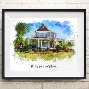 House Portrait, Watercolor Portrait, Custom Art, New Home Gift, Custom Home Art, Custom Home Portrait, Christmas Gift