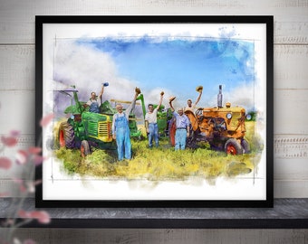 Family Portrait, Farm Portrait, House Portrait, Personalized Gift, Portrait Fom Photo, Birthday Gift, Present For Parents, Father's Day