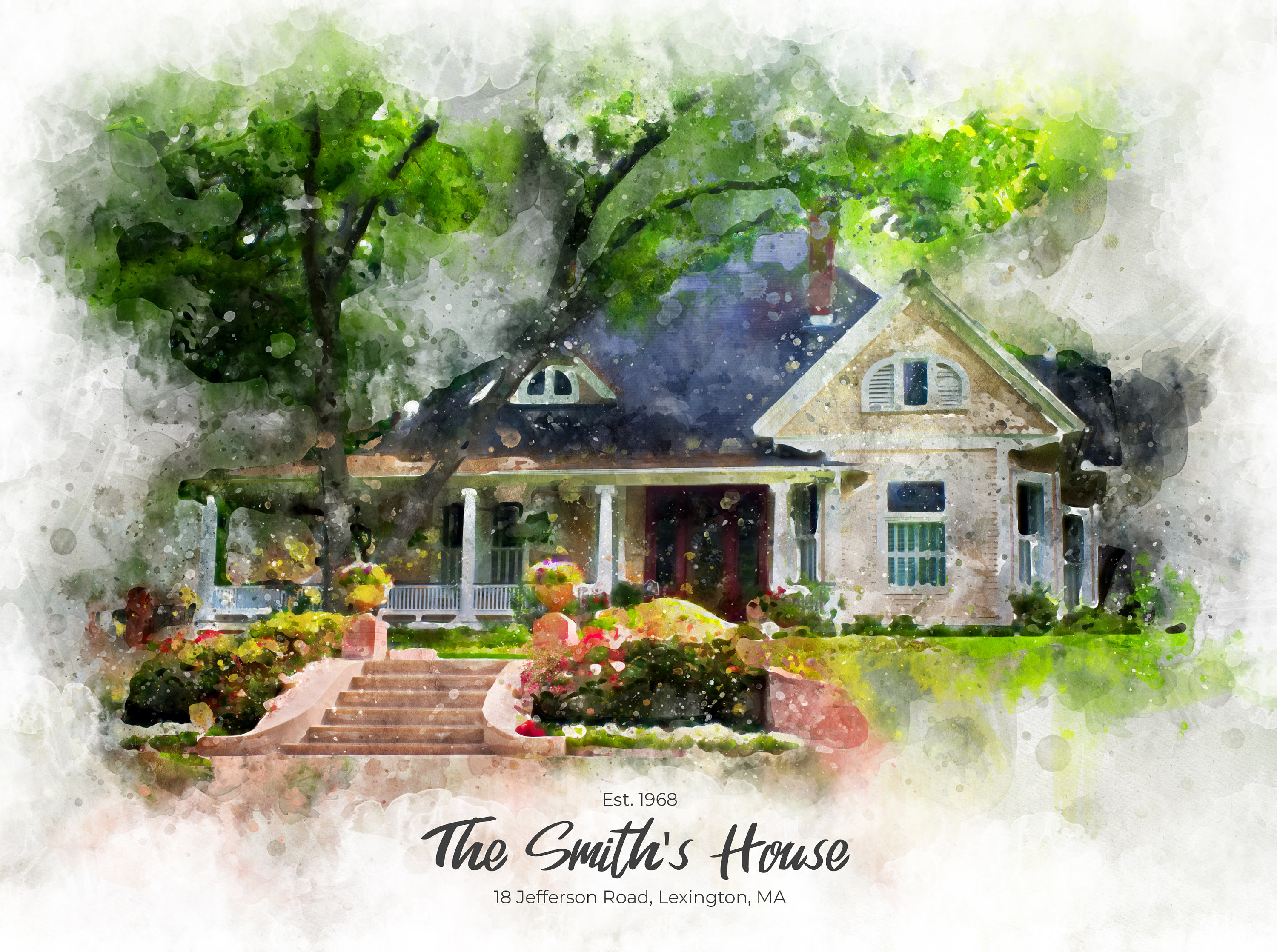 Custom Home Portrait, Family House Artwork, Custom House Watercolor