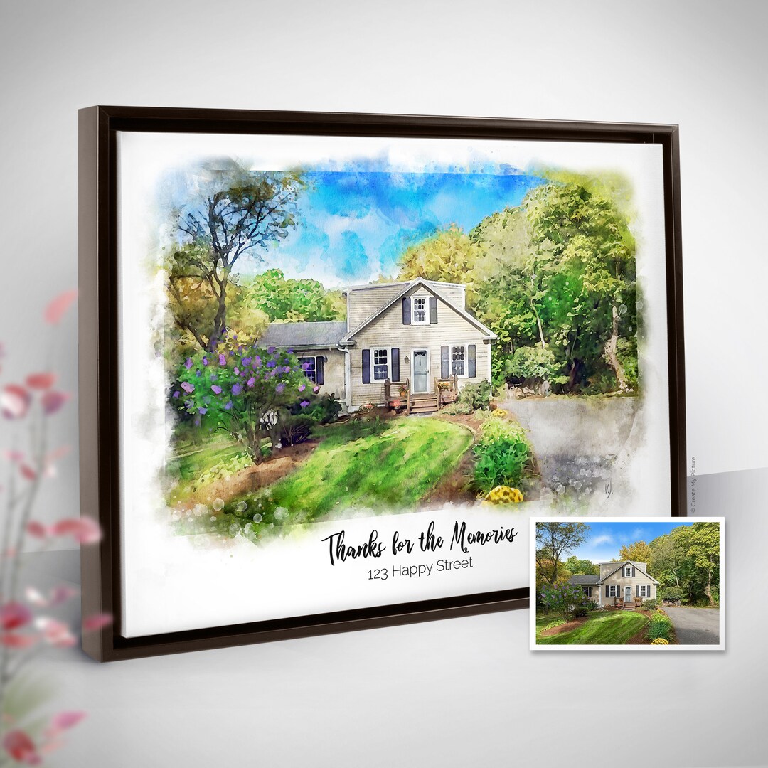 House Portrait Custom Artwork Personalized Picture Home - Etsy