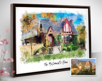 House Portrait, Custom Artwork, Personalized Picture, Home Illustration, Art Commission, First Home Art Gift Idea, Christmas Gift, Present