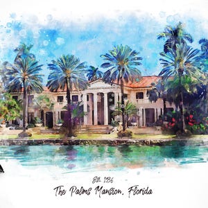 Watercolor House Painting, Mansion Portrait, Watercolor House Painting, Closing Gift, House Portrait From Photo, Photo To Watercolor