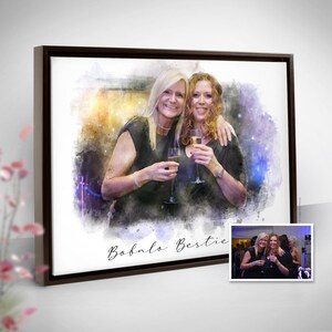 Best Friends Personalized Gift Portrait From PhotoDigital Watercolor Painting Unique Art Print Gift For Friend Besties For Her Best Friend