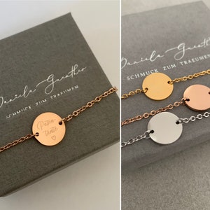 Bracelet 13 mm / 14 mm / 16 mm plate with engraving godmother in stainless steel / color selectable silver / gold / rose gold /