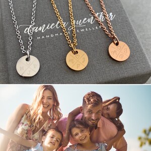 Personalisierte Kette 10mm mini Plättchen mit Gravur in Edelstahl Familie / Best Friends Farbe wählbar Silber / Gold/ Roségold zdjęcie 5